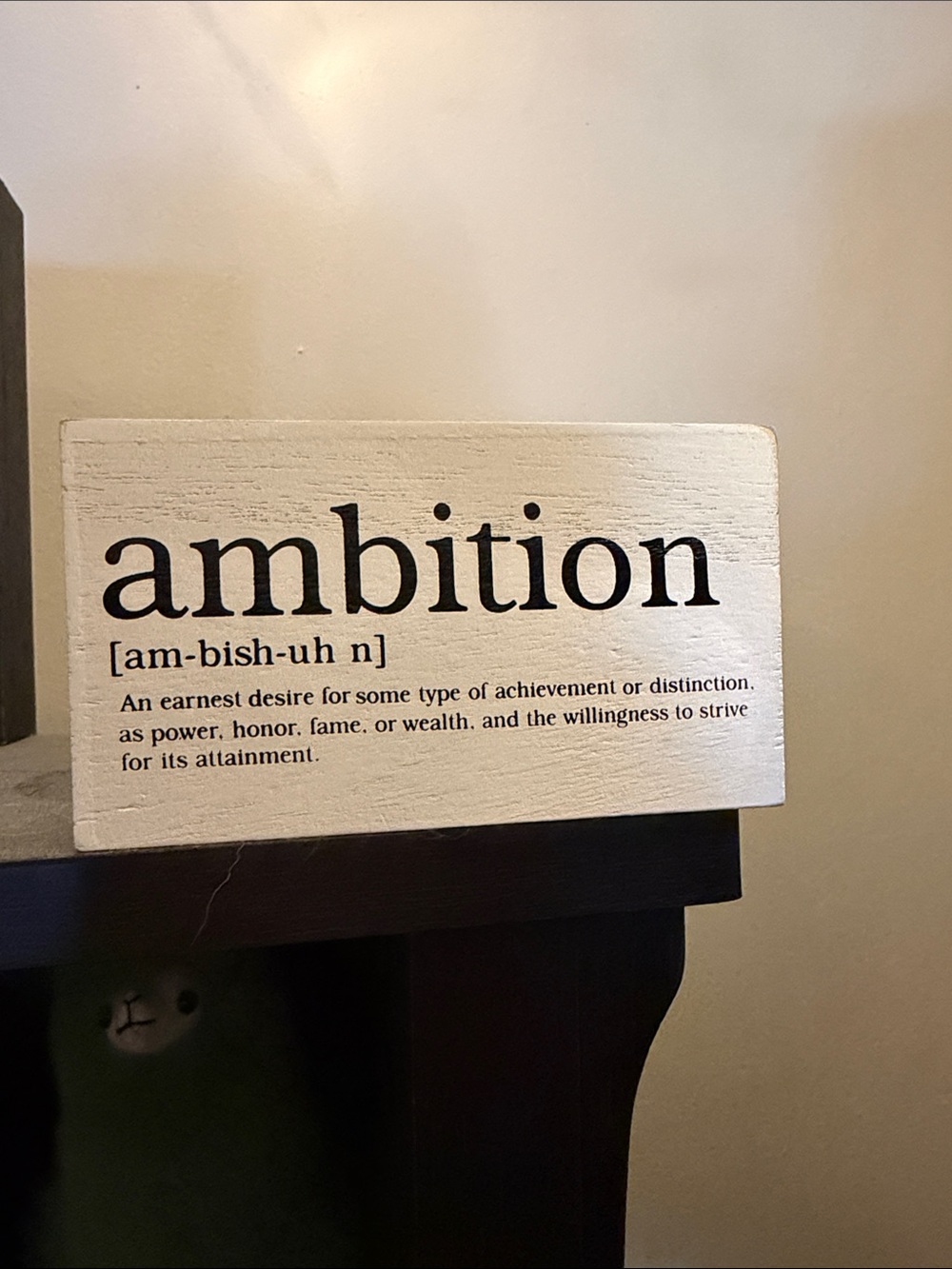 Nielson Bainbridge 'Ambition' Wood Wall Sign in White and Black